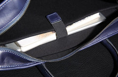Leather Mens Blue Briefcase Shoulder Bag Handbag Work Bag Laptop Bag Business Bag for Men