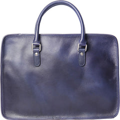 Leather Mens Blue Briefcase Shoulder Bag Handbag Work Bag Laptop Bag Business Bag for Men