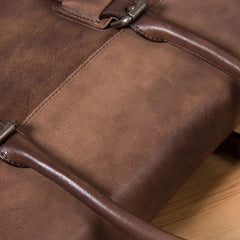 Leather Mens Brown Briefcase Handbag Shoulder Bag Work Bag Business Bag for Men
