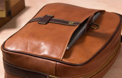 Leather Mens Brown Messenger Bag Shoulder Bag Crossbody Bag for Men