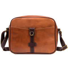Leather Mens Brown Messenger Bag Shoulder Bag Crossbody Bag for Men