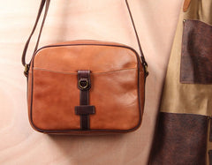 Leather Mens Brown Messenger Bag Shoulder Bag Crossbody Bag for Men