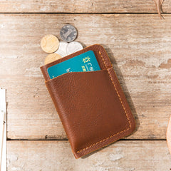 Leather Mens Card Holders Slim Front Pocket Wallet Card Wallet for Men - iwalletsmen