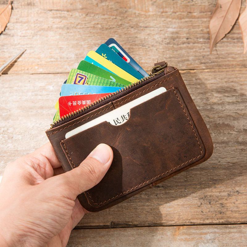 Leather Mens Card Holders Slim Front Pocket Wallet Coin Wallet for Men - iwalletsmen