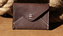 Leather Mens Card Wallet Black Small Card Wallet for Men