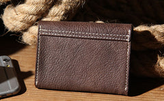 Leather Mens Card Wallet Black Small Card Wallet for Men