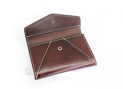 Leather Mens Card Wallet Front Pocket Wallet Envelope Cool Small Change Wallet for Men - iwalletsmen