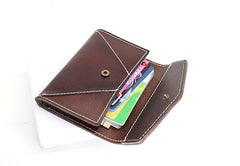 Leather Mens Card Wallet Front Pocket Wallet Envelope Cool Small Change Wallet for Men - iwalletsmen