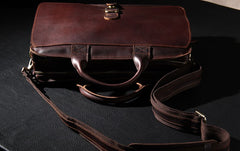 Leather Mens Coffee Briefcase Shoulder Bag Handbag Work Bag Business Bag for Men
