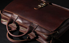 Leather Mens Coffee Briefcase Shoulder Bag Handbag Work Bag Business Bag for Men