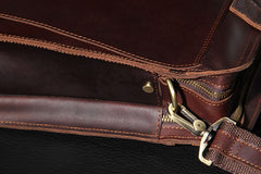 Leather Mens Coffee Briefcase Shoulder Bag Handbag Work Bag Business Bag for Men