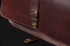Leather Mens Coffee Briefcase Shoulder Bag Handbag Work Bag Business Bag for Men
