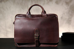 Leather Mens Coffee Briefcase Shoulder Bag Handbag Work Bag Business Bag for Men