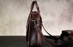 Leather Mens Coffee Briefcase Shoulder Bag Handbag Work Bag Business Bag for Men