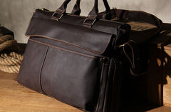 Leather Mens Coffee Briefcase Shoulder Bag Handbag Work Bag Laptop Bag Business Bag for Men