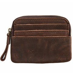 Leather Mens Coin Holders Slim Front Pocket Wallet Change Wallet for Men - iwalletsmen