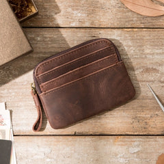 Leather Mens Coin Holders Slim Front Pocket Wallet Change Wallet for Men - iwalletsmen
