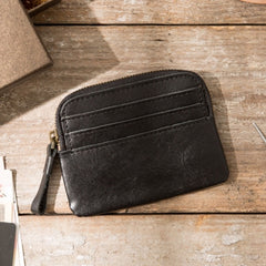 Leather Mens Coin Holders Slim Front Pocket Wallet Change Wallet for Men - iwalletsmen