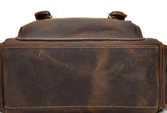 Leather Mens Cool Backpack Large Coffee Travel Bag Hiking Bag For Men - iwalletsmen