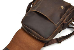 Leather Mens Cool Backpack Large Coffee Travel Bag Hiking Bag For Men - iwalletsmen