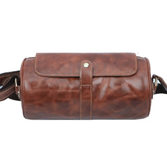 Leather Mens Cool Barrel Sling Bag Crossbody Bag for men