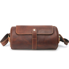 Leather Mens Cool Barrel Sling Bag Crossbody Bag for men