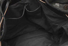 Cool Mens Leather Black Backpack for School Backpack Travel Backpack Hiking Backpack For Men - iwalletsmen