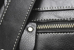 Cool Mens Leather Black Backpack for School Backpack Travel Backpack Hiking Backpack For Men - iwalletsmen
