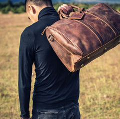 Leather Mens Cool Large Weekender Bag Travel Bag for Men
