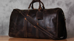 Leather Mens Cool Large Weekender Bag Travel Bag for Men