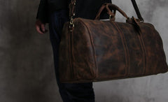 Leather Mens Cool Large Weekender Bag Travel Bag for Men