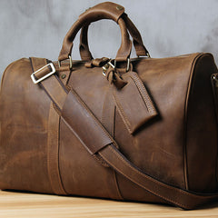 Leather Mens Cool Large Weekender Bag Travel Bag for Men