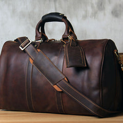 Leather Mens Cool Large Weekender Bag Travel Bag for Men