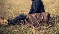 Leather Mens Cool Large Weekender Bag Travel Bag for Men