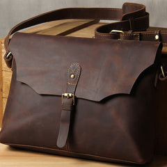Leather Mens Cool Messenger Bag Shoulder Bag Crossbody Bag for Men
