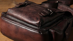 Leather Mens Cool Messenger Bag Shoulder Bag Vintage Crossbody Bag for Men