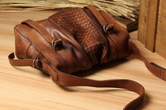 Leather Mens Cool Messenger Bag Shoulder Bag Vintage Crossbody Bag for Men