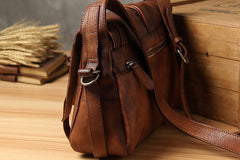 Leather Mens Cool Messenger Bag Shoulder Bag Vintage Crossbody Bag for Men