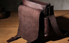 Leather Mens Cool Messenger Bag Shoulder Bag Vintage Crossbody Bag for Men