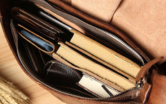 Leather Mens Cool Messenger Bag Shoulder Bag Vintage Crossbody Bag for Men