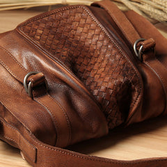 Leather Mens Cool Messenger Bag Shoulder Bag Vintage Crossbody Bag for Men