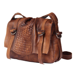 Leather Mens Cool Messenger Bag Shoulder Bag Vintage Crossbody Bag for Men