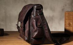 Leather Mens Cool Messenger Bag Shoulder Bag Vintage Crossbody Bag for Men