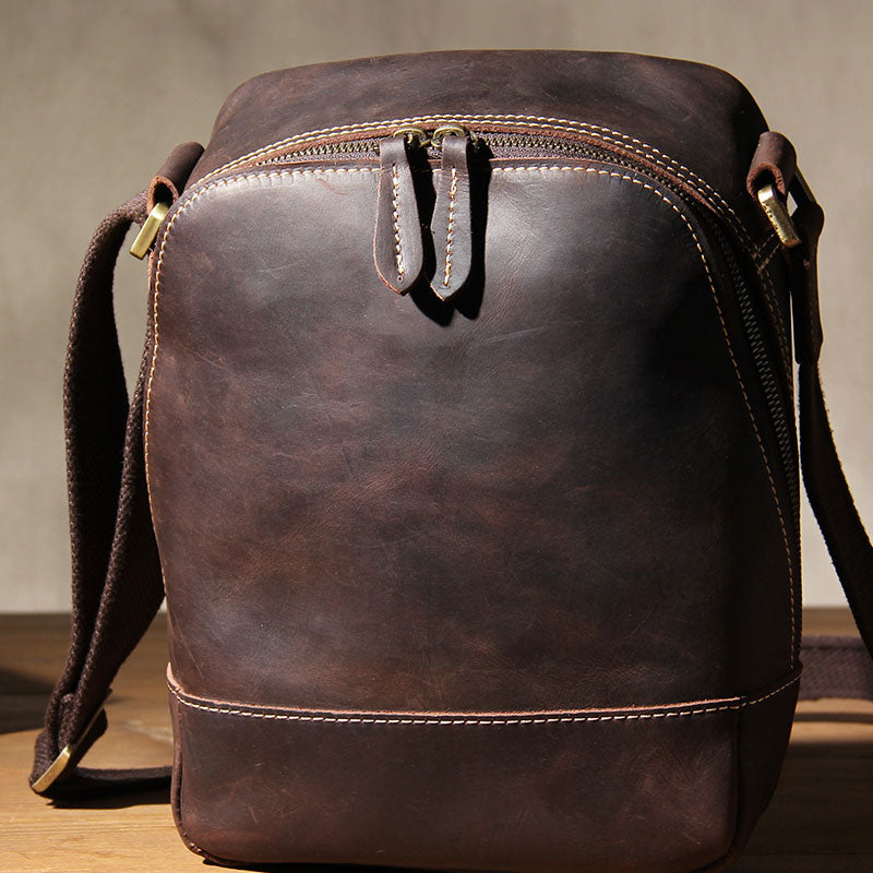 Leather Mens Cool Shoulder Bag Vintage Purse Messenger Bag Crossbody Bag for Men
