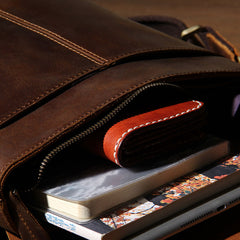Leather Mens Cool Shoulder Bag Vintage Purse Messenger Bag Crossbody Bag for Men