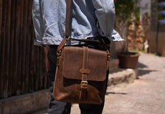Leather Mens Cool Shoulder Bag Vintage Purse Messenger Bag Crossbody Bag for Men