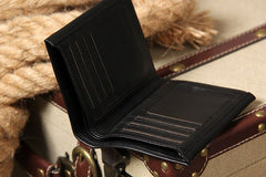 Leather Mens Cool Slim billfold Leather Wallet Men Small Wallets Bifold for Men