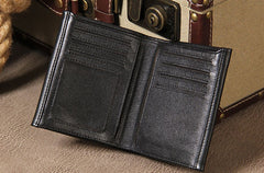 Leather Mens Cool Slim billfold Leather Wallet Men Small Wallets Bifold for Men
