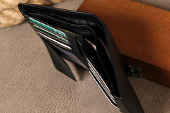 Leather Mens Cool Slim billfold Leather Wallet Men Small Wallets Bifold for Men
