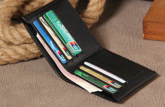Leather Mens Cool Slim billfold Leather Wallet Men Small Wallets Bifold for Men